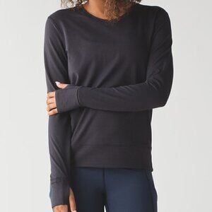 Lululemon Rush Hour Long Sleeve Black Running Shirt Size 2